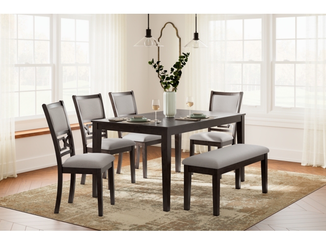 Langwest Dining Table and 4 Chairs and Bench | Ashley