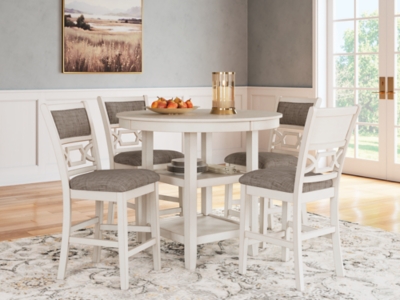 Erinberg Counter Height Dining Table and 4 Barstools (Set of 5), Antique White, rollover