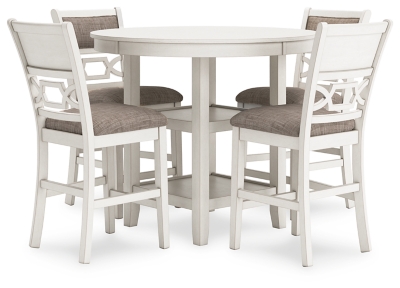 Erinberg Counter Height Dining Table and 4 Barstools (Set of 5), Antique White, large