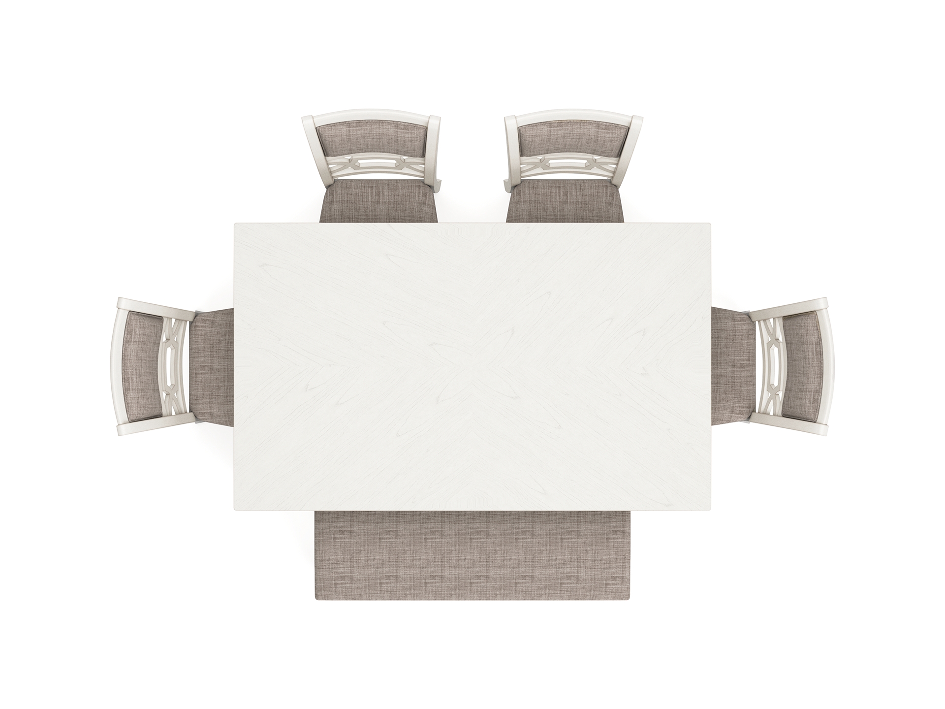 Image 2 of Erinberg Dining Table and 4 Chairs and Bench Antique White 