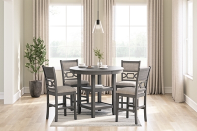 Wrenning Counter Height Dining Table and 4 Barstools (Set of 5), Gray, rollover