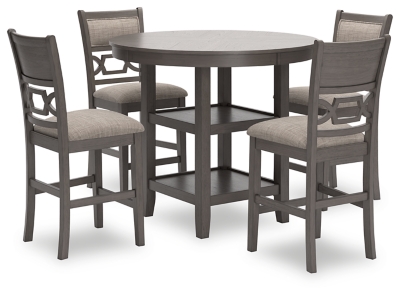 Wrenning Counter Height Dining Table and 4 Barstools (Set of 5), Gray, large