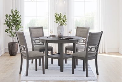 Wrenning Dining Table and 4 Chairs (Set of 5), Gray, rollover