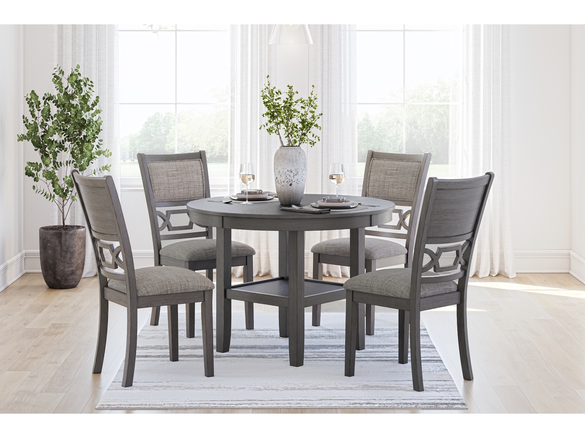 Image 0 of Wrenning Dining Table and 4 Chairs Grey
