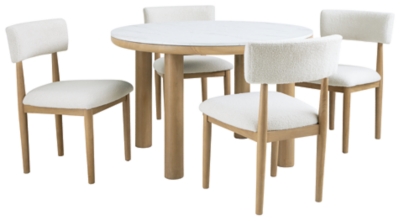 Sawdyn Dining Table and 4 Chairs, Light Brown, large