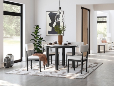 Xandrum Dining Table and 4 Chairs, Black, rollover