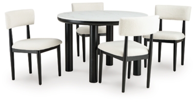 Xandrum Dining Table and 4 Chairs, Black, large