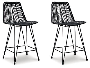Angentree Counter Height Bar Stool, Black, large