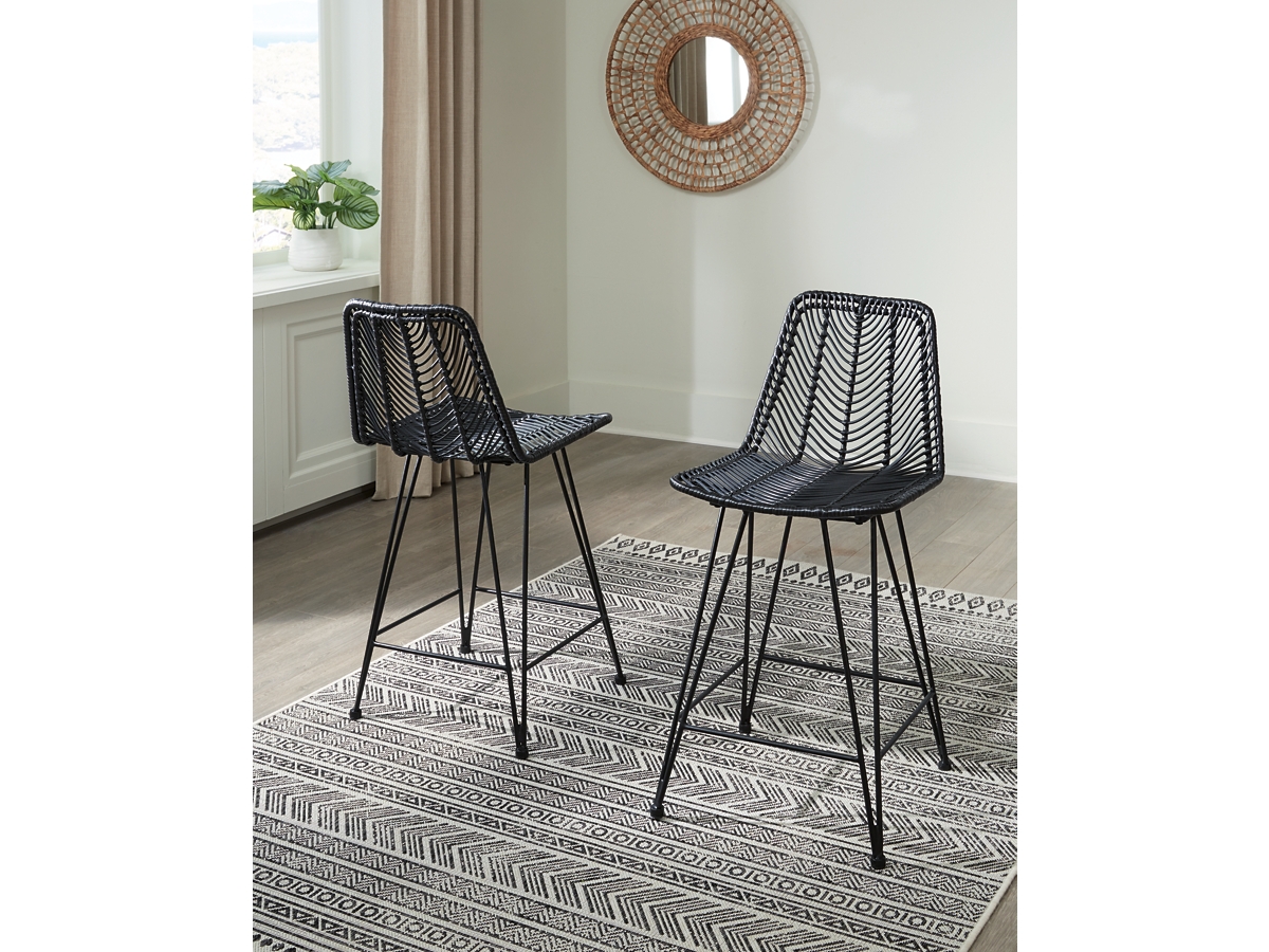 Angentree Counter Height Woven Seat Bar Stool Ashley
