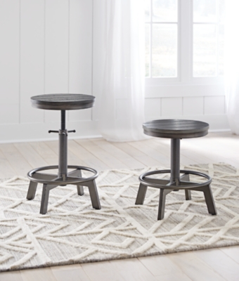 Torjin Adjustable Counter Height Backless Stool (Set of 2), Gray