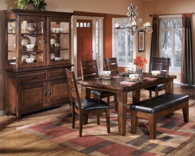 Ashley furniture dining room sets with china outlet cabinet