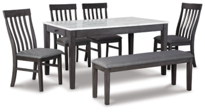 Luvoni Dining Table and 4 Chairs and Bench