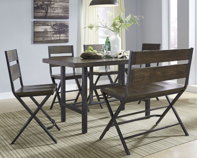 Kavara Counter Height Dining Table And 4 Barstools And Bench Set Ashley Furniture Homestore