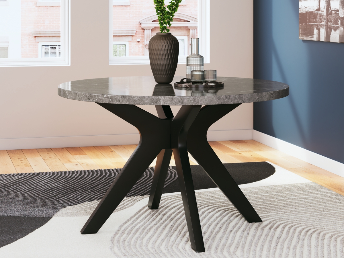 Glinari Dining Table - Taupe/Black - (D476-15)