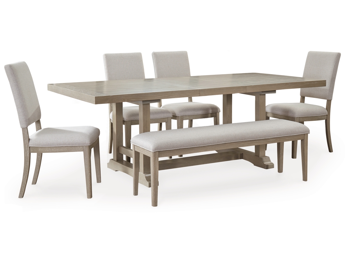 Vallardia Dining Table and 4 Chairs and Bench