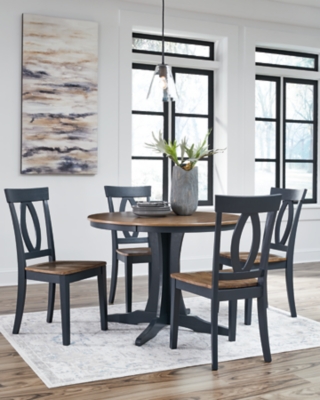 Ashley charrell 5 piece online glass round dining set