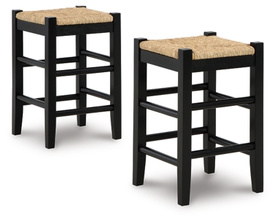 Mirimyn Counter Height Bar Stool, Black, large