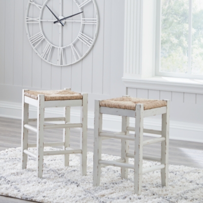 Mirimyn Counter Height Bar Stool, White, rollover