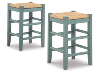 Mirimyn Counter Height Backless Bar Stool with Woven Seat