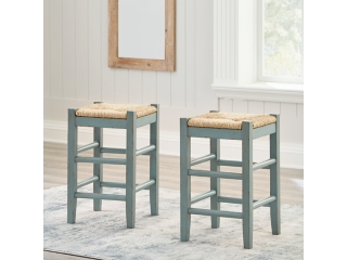 Mirimyn Counter Height Backless Bar Stool with Woven Seat