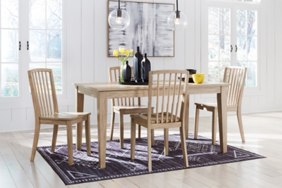 Gleanville Dining Table and 4 Chairs, Light Brown