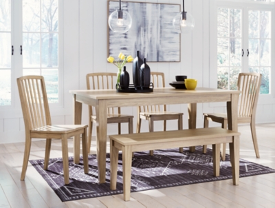 APG-D51125-6P Gleanville Dining Table and 4 Chairs and Bench, Li sku APG-D51125-6P