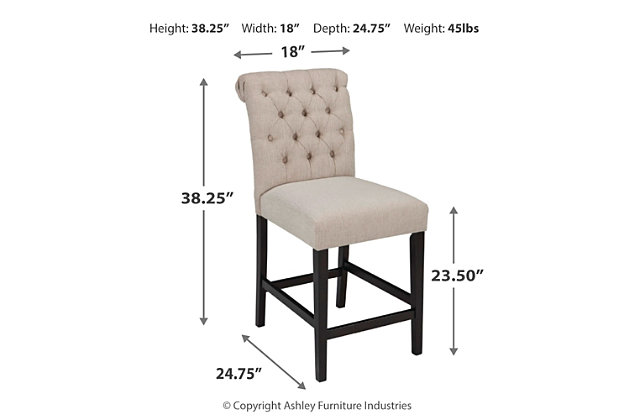 Tripton Counter Height Bar Stool Ashley, Table 038 Bar Stools With Back