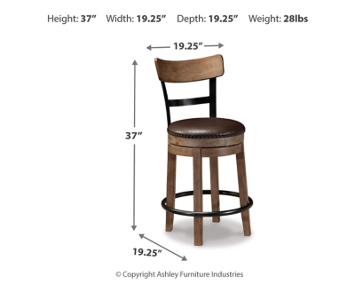 Pinnadel Counter Height Bar Stool, Light Brown, large