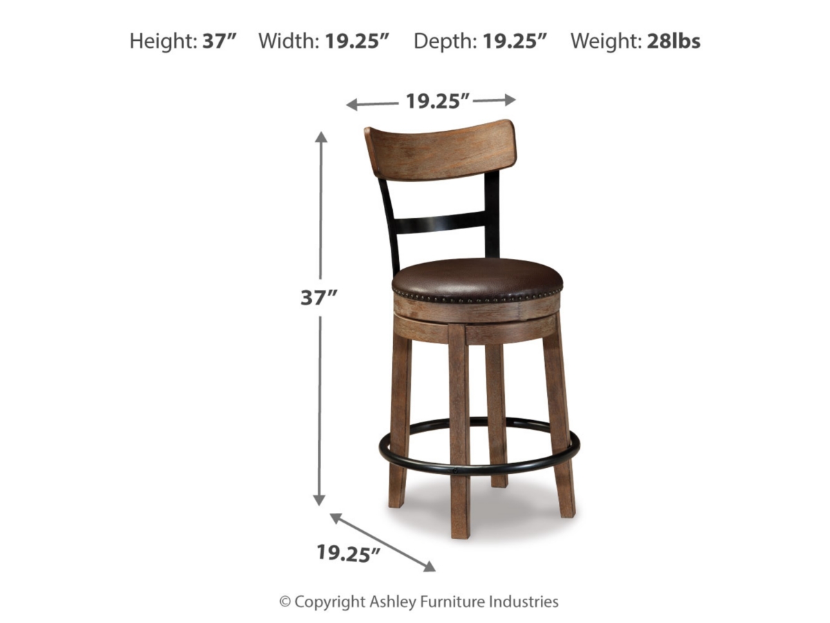 Pinnadel Counter Height Stool - Light Brown - (D542-124)