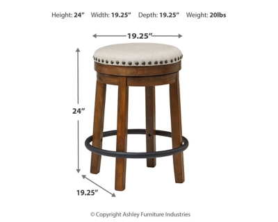 Valebeck Counter Height Stool, Brown/Black, large