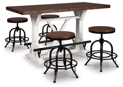 Valebeck Counter Height Dining Table and 4 Barstools, , large
