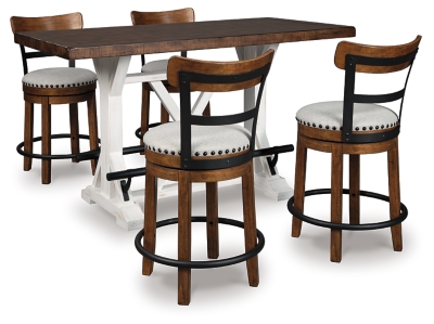 Valebeck Counter Height Dining Table and 4 Barstools, Brown, large
