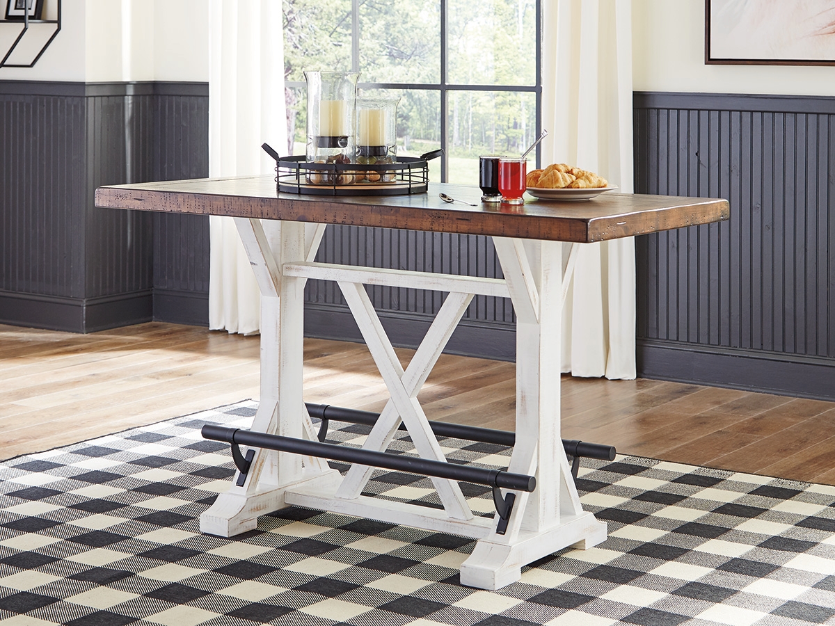 Valebeck Counter Height Dining Table with Footrests Ashley