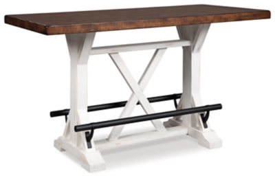 Valebeck Counter Height Dining Table, White/Brown, large