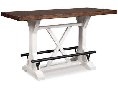 Valebeck Counter Height Dining Table, White/Brown, large