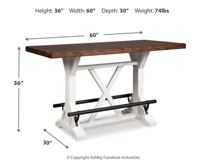 Valebeck Counter Height Dining Table and 4 Barstools, Brown, large