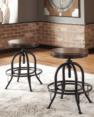 Valebeck Counter Height Bar Stool, Brown/Black, large