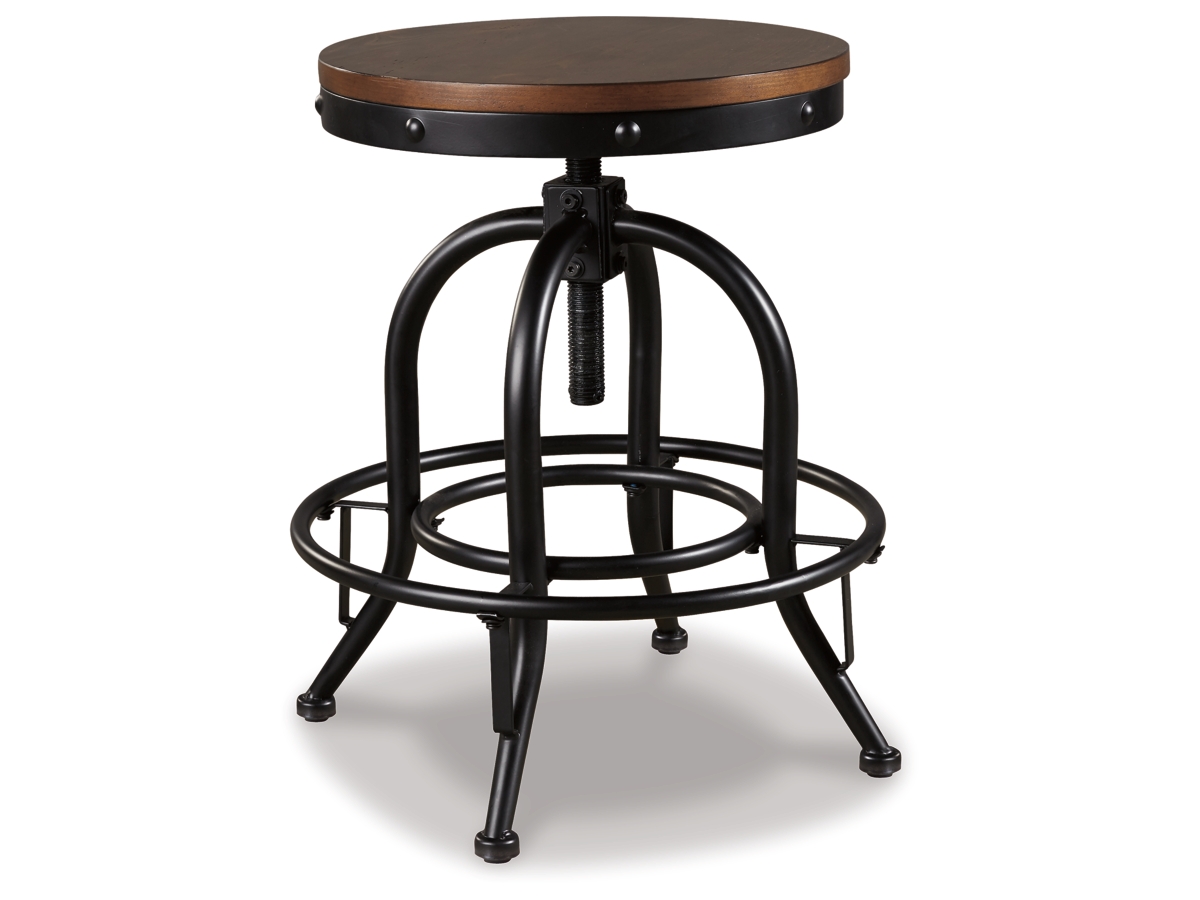 Valebeck Adjustable Height Stool - Brown/Black - (D546-224)