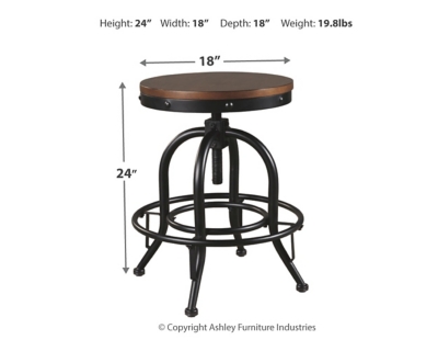 Valebeck Counter Height Bar Stool, Brown/Black, large