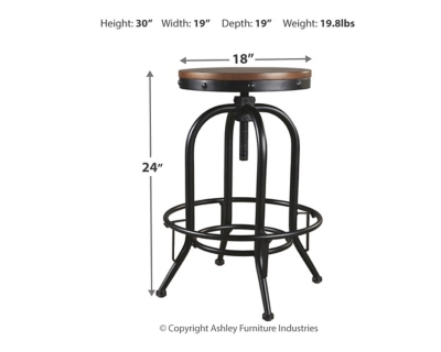 Valebeck Bar Height Bar Stool, Brown/Black, large