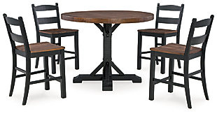 Valebeck Counter Height Dining Table and 4 Barstools, , large