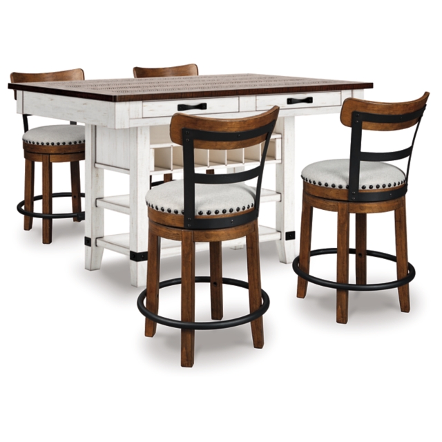Valebeck Counter Height Dining Table and 4 Barstools