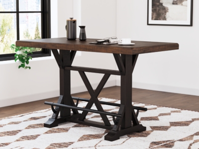 Valebeck Counter Height Dining Table, Black/Brown, rollover
