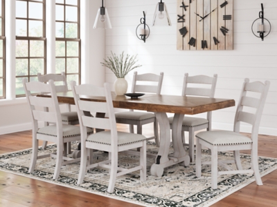 APG-D546-358 Valebeck Dining Table and 8 Chairs, White/Brown sku APG-D546-358