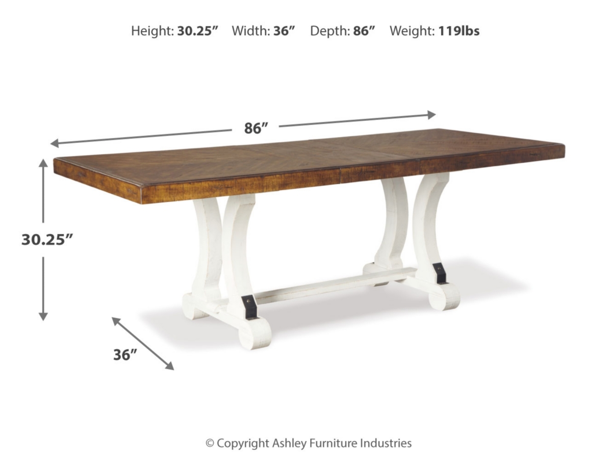 Valebeck Dining Table - White/Brown - (D546-35)