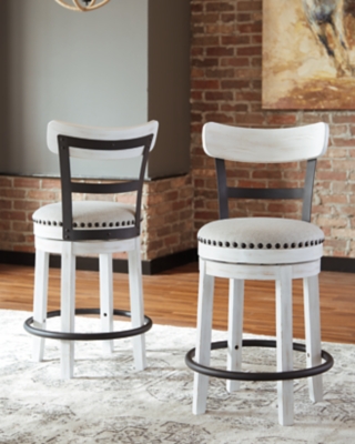 Valebeck Counter Height Bar Stool, White, large