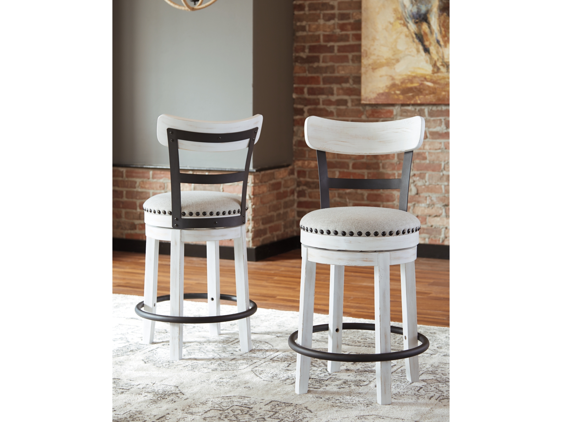 Image 3 of Valebeck Counter Height Dining Table and 4 Barstools
