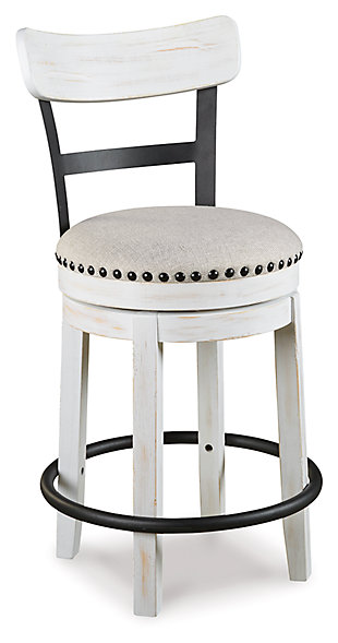 Valebeck Counter Height Bar Stool, White, large