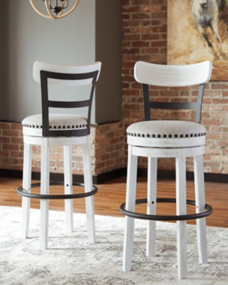 Valebeck Bar Height Bar Stool, White, large