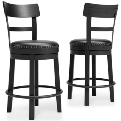 Valebeck Counter Height Upholstered Swivel Bar Stool with Contoured ...